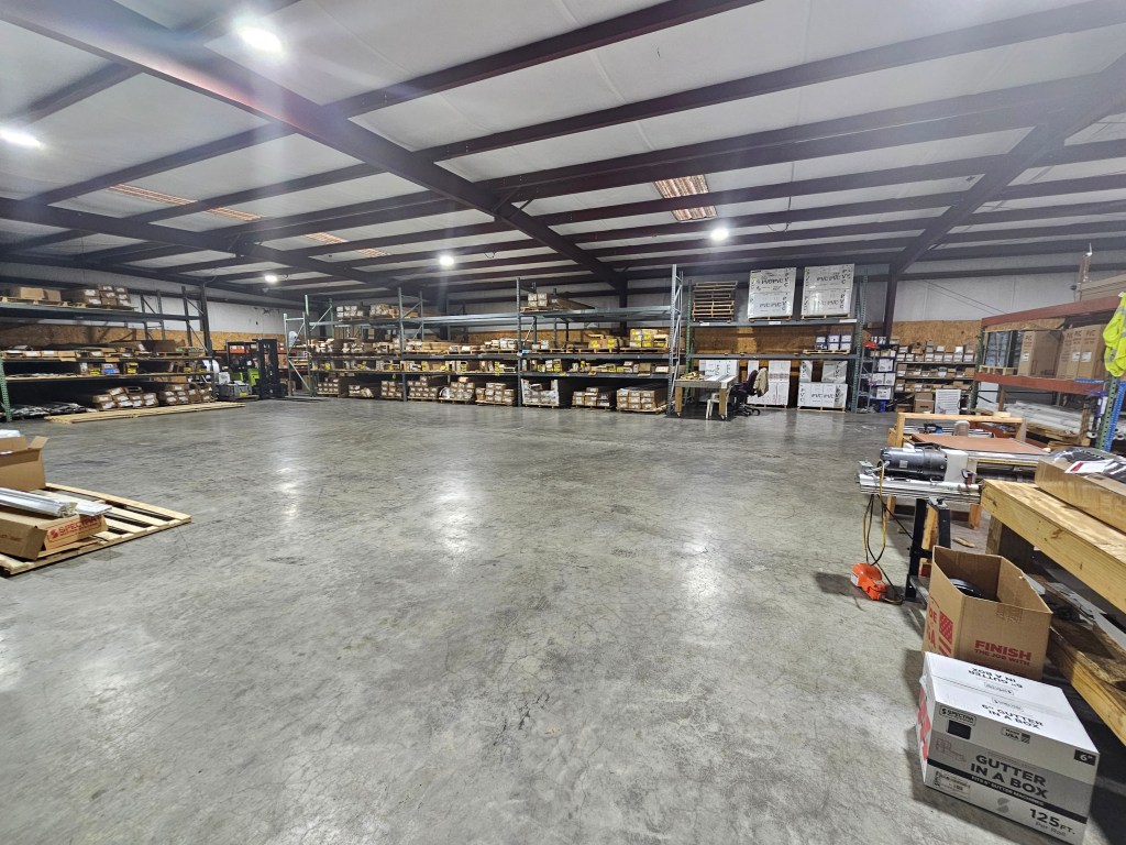 Product samples inside Sullins Metal and Siding Supply in Aragon, Georgia